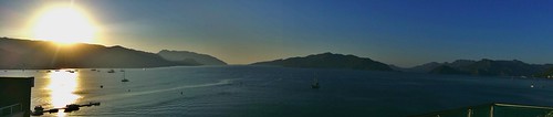 #Panoramic view of #Marmaris #beach by Muhamad Hilal, blue sea sky panorama sunlight mountain beach sunrise turkey boat panoramic mount turkish marmaris b