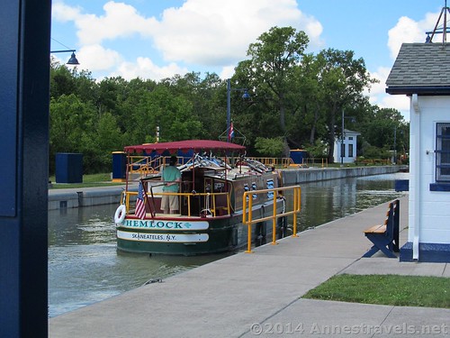 Historic boat on the Erie Canal/Lock 33, New York