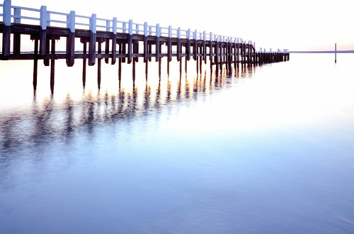 sunset sea reflection beach water evening bay coast pier twilight nikon dusk jetty australia victoria coastal vic frenchisland grantville westernportbay d5100 nikond5100 phunnyfotos