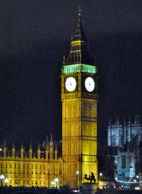 Big Ben, Houses of Parliament & Westminster Abbey at Night, London @ 4 April 2014 (1 of 3)
