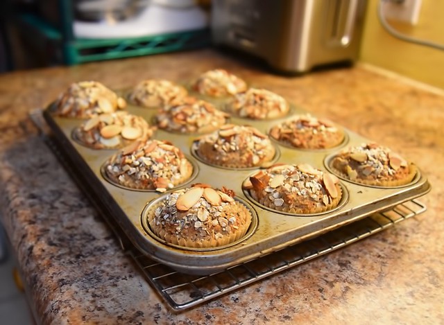 Oatmeal Maple Almond Butter Muffins