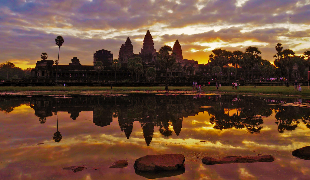 Magic sunrise in Angkor Wat