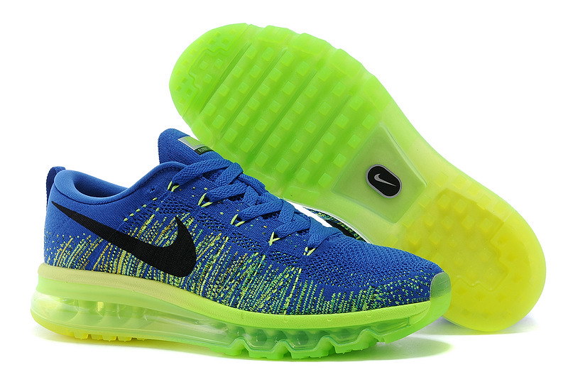 blue and lime green nike air max