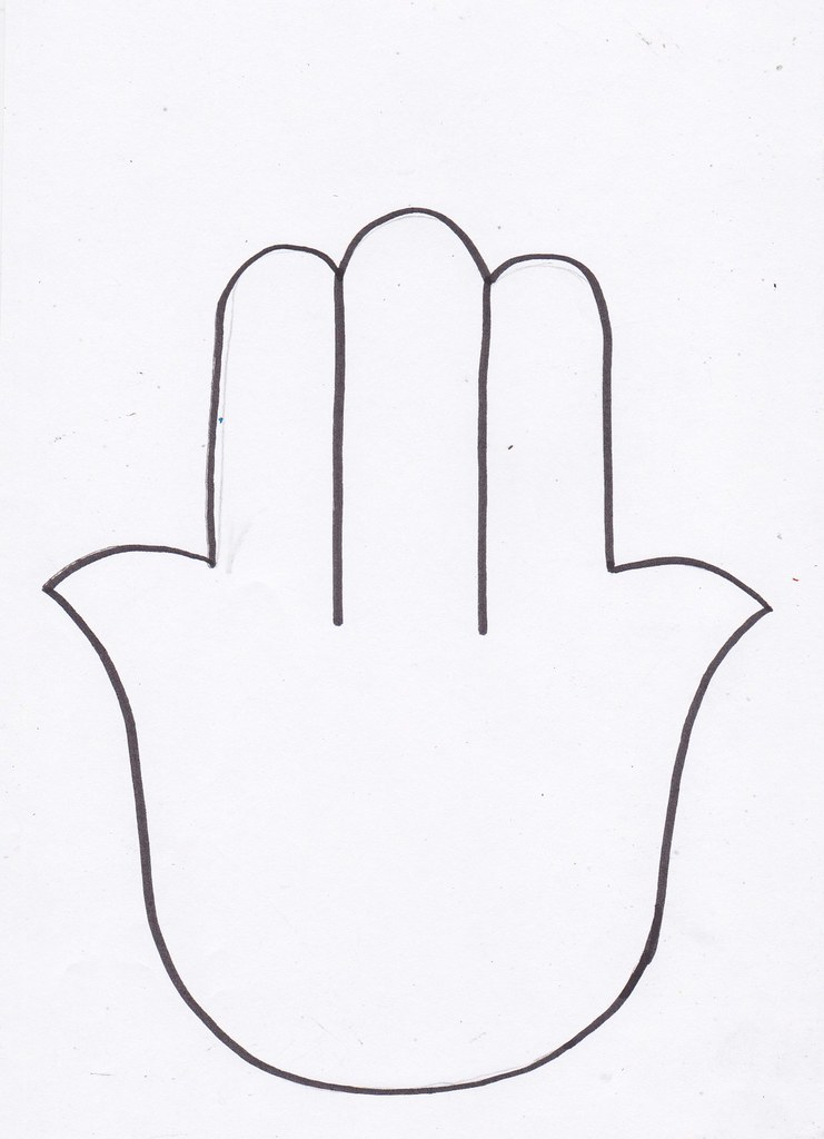 Hamsa Hand Outline 2 Free Download To Draw Inside Alice Combes Flickr