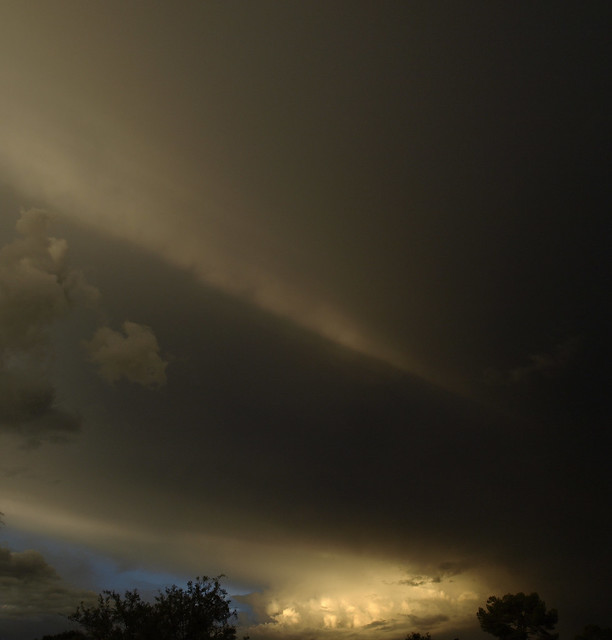 Thunderstorm with crepuscular rays