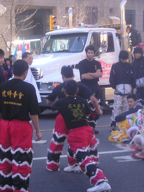 Practicing just before the Chinese New Year Parade in Vancouver