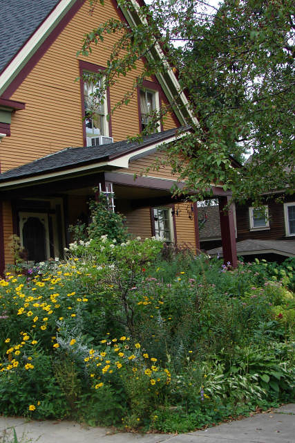 House and flowerbed in Stillwater, MN