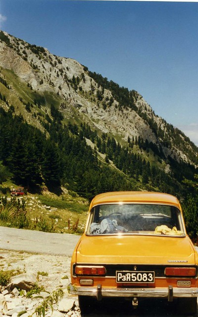 Bulgarian Moskvich ,near Chalet Vihren, Bansko. c 1997