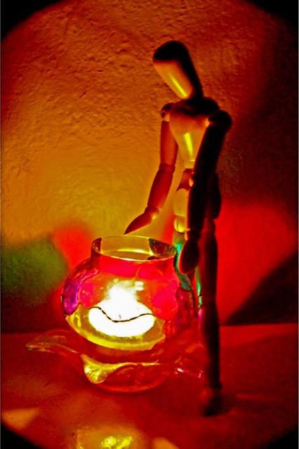 woody- tea light candle