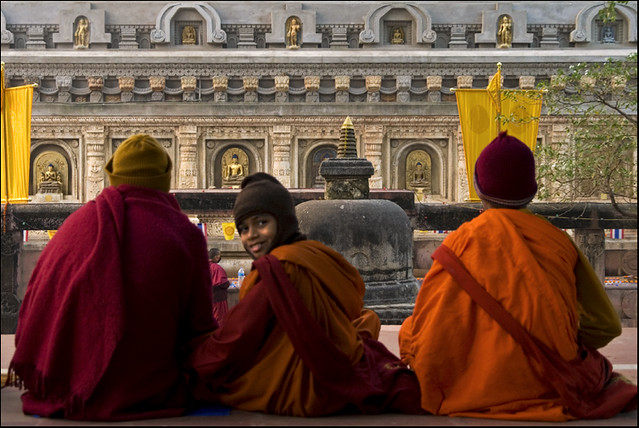 Three monks - Mahabodhi temple