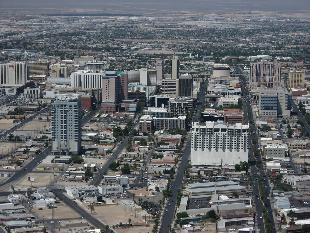 Downtown Las Vegas from Stratosphere Las Vegas, Las Vegas,…