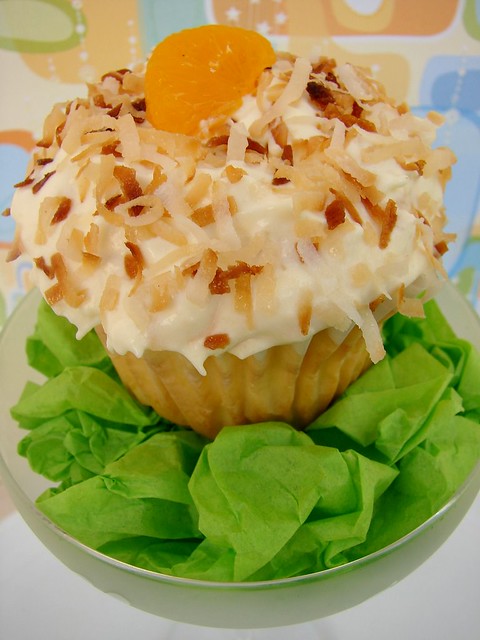 Mandarin Colada Cupcake