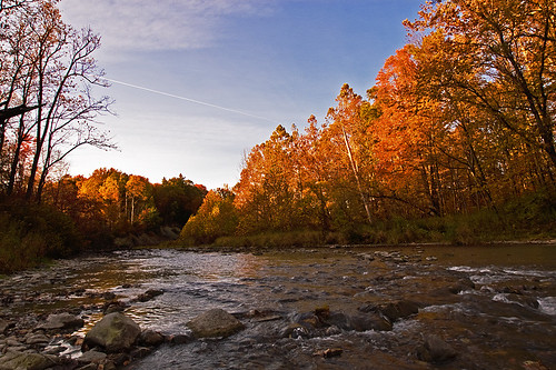 Fall Sunset at Fall Creek in Ithaca, NY | by catamoraru