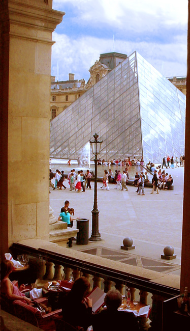 Louvre, sitting at the Café Marly
