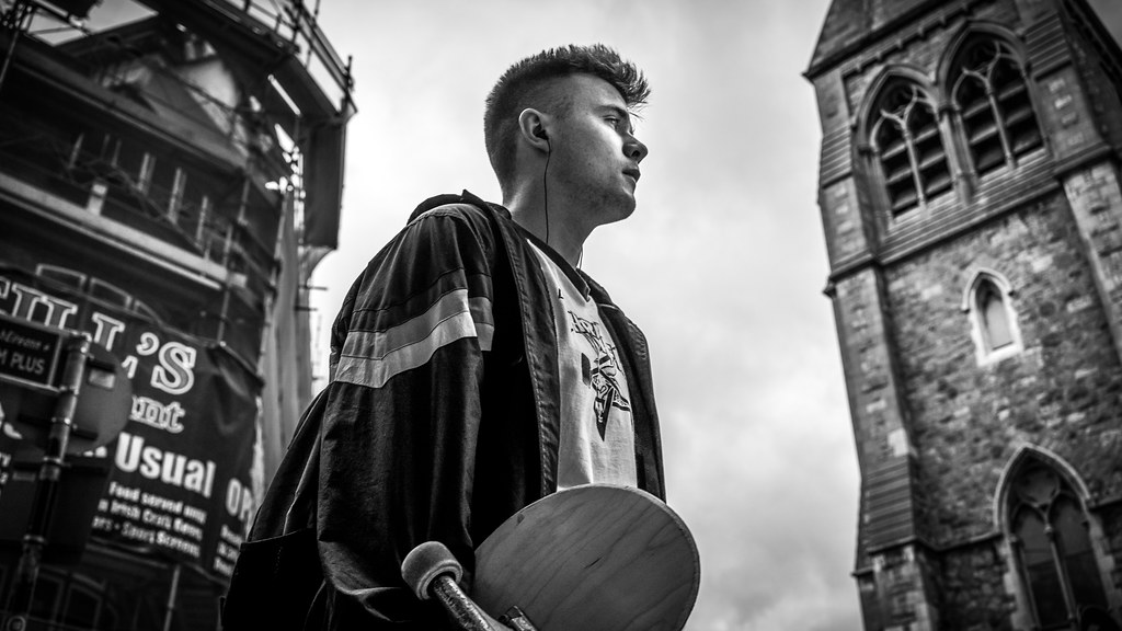 The skater - Dublin, Ireland - Black and white street photography