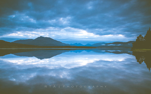 rta photography dawn scotland lochshiel water reflection sky clouds tree outdoors mountain still peace