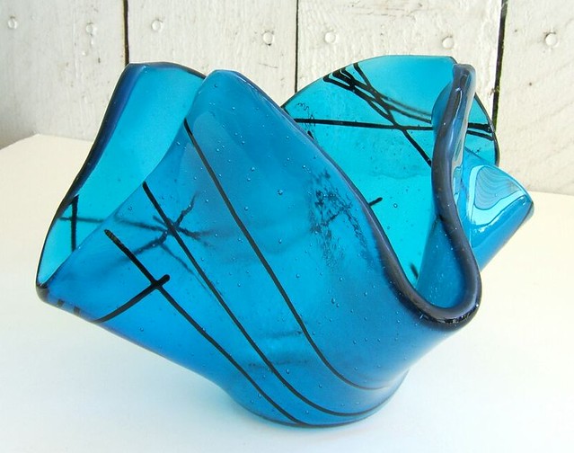 Art Glass Vase Tahitian Waters Blue