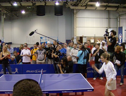Biba at Hardbat Classic, Anna Kournikova looks on.