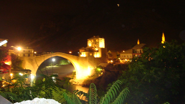 Old Bridge and Neretva River at Night,Mostar