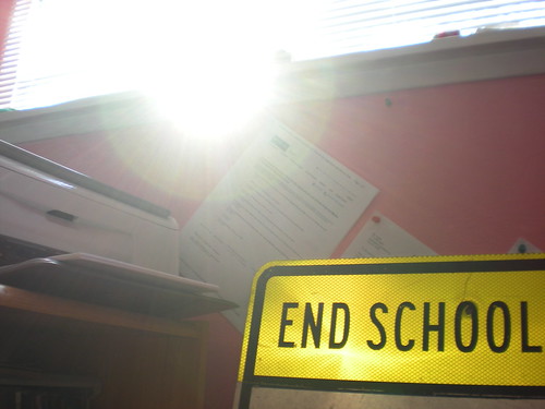 school sunset sun signs window sign wall warning desk printer room obey end through coming zone