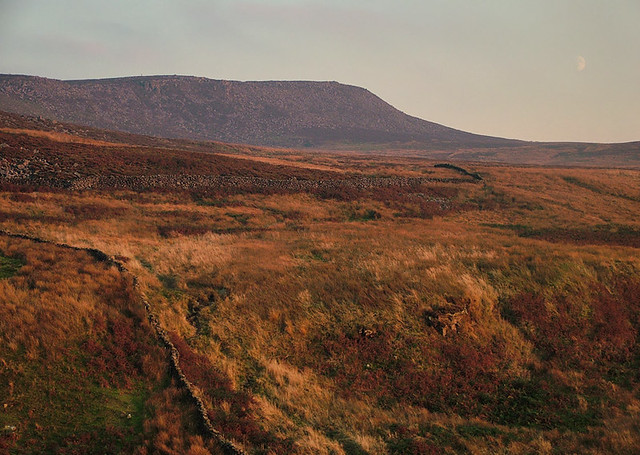 Clougha Pike at sunset, Forest of Bowland near Lancaster, UK
