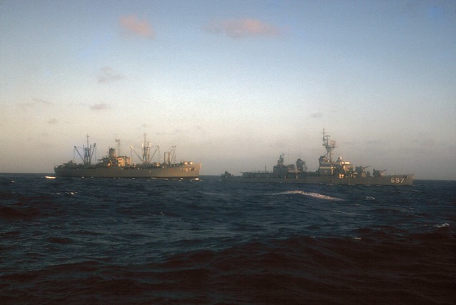 19670308FTB-851  USS Capricornus AKA-57 and USS Charles S Sperry DD-697  Caribbean  8 Mar 1967