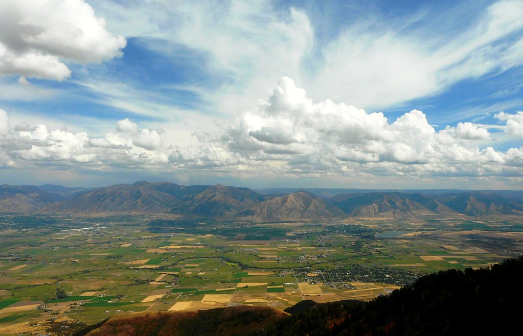 Cache Valley from the ridgeline of the Wellsvilles by Darrell Wyatt