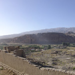 The Bamyan buddhas in the distance