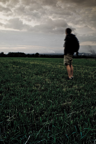 sunset portrait man field grass clouds landscape evening view sony czechrepublic lonely a100 trinec guty