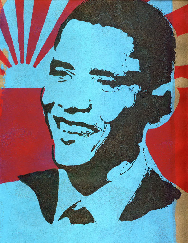 obama16 | stencil poster (image of Obama's face from spraypa… | Flickr