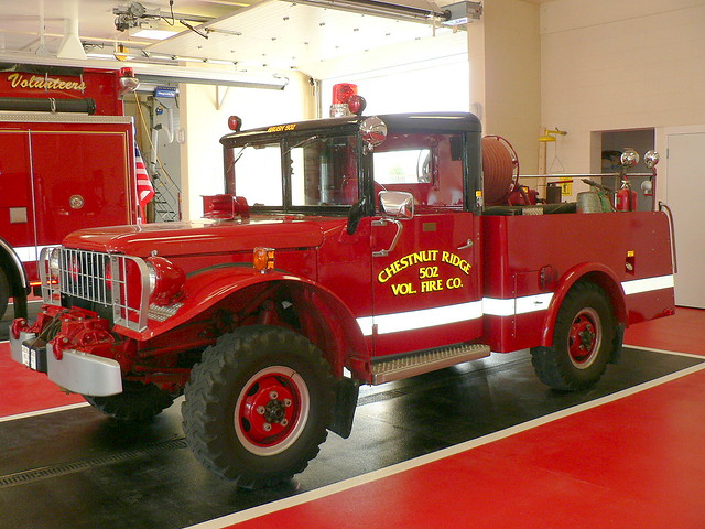 Antique Fire Truck at Chestnut Ridge VFC in Baltimore County, Maryland