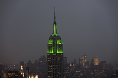 Empire State building, during a thunderstorm, from Rockefeller Center