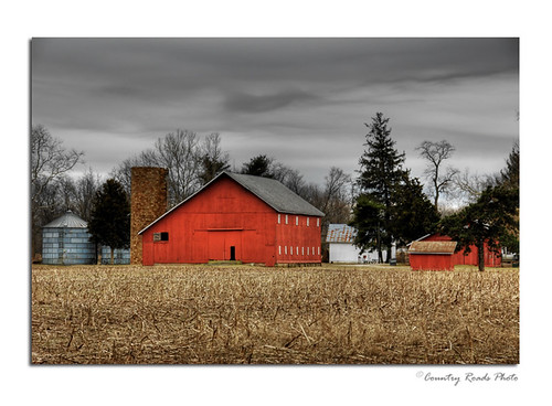 winter red building field architecture barn march countryside photo nikon farm country rustic grain indiana farmland bin agriculture nikkor hdr cs3 hdrsingleraw barthlomewcounty