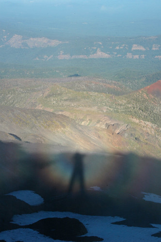 shadow volcano rainbow glory mountainclimbing cascades volcanoes mtadams volcanos mountadams cascademountains brockenspectreshadow