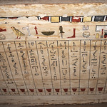 Painted wooden coffin