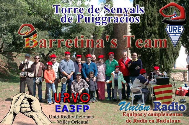 Operadors, col·laboradors i visitants de l'estació EA3FP a Puiggraciós (Vallès Oriental)
