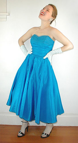 Cerulean blue taffeta gown 2 | Maggie | Flickr