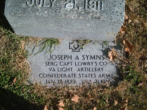 virginia hobby confederate obituary civilwarveteran tombstonephoto josephsymns captlowryscovalightartilleryconfederatestatesarmy