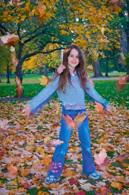 Throwing Leaves in the Garden