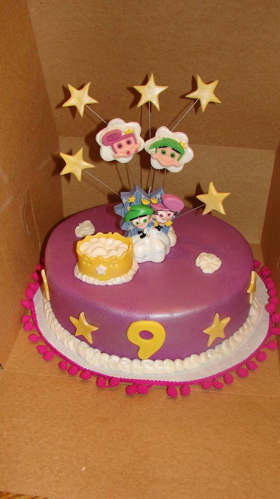 fairlyoddparents | 10" fondant covered cake with cut out sta… | Flickr