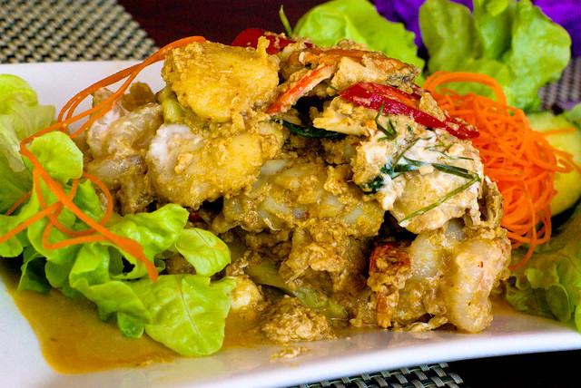 Homock Talay - Red curry Seafood with coconut milk and thai herbs