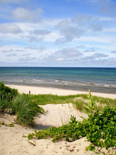 trip travel blue summer vacation sky plants lake holiday green beach water clouds waves michigan visit beaches manistee