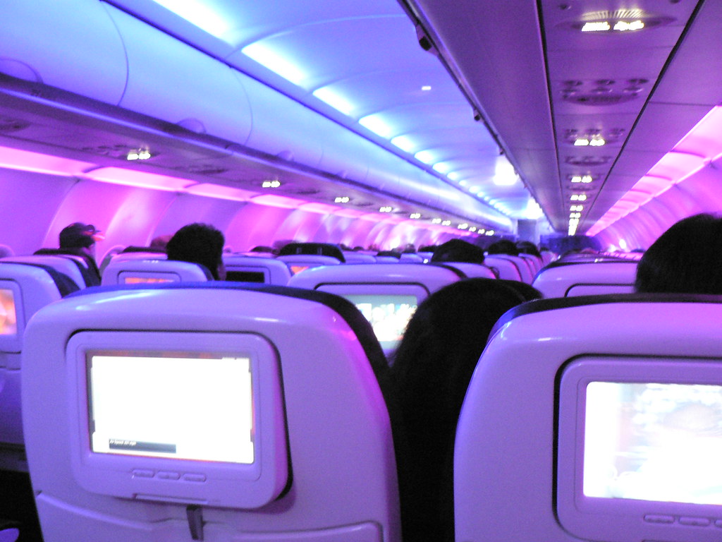 Virgin America Flight Interior Neat Leds Illuminate The In