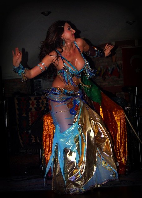 Turkish belly dancer performs in Istanbul
