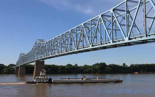 road old trip travel blue history water beautiful beauty june metal river landscape vanishingpoint scenery shiny technology riverside mechanical kentucky ky steel ships structures bridges engineering sunny roadtrip landmark fair historic clear equipment business machinery infrastructure historical riverfront nautical machines traveling 2008 barge ohioriver apparatus owensboro devices riparian towboat truss civilengineering q4 20080608kentuckyswing totowboats