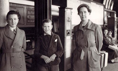 Railway Station Aunt M and boys