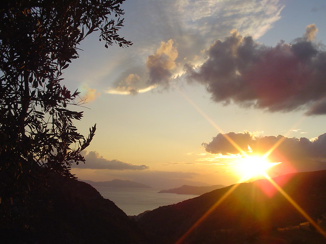 Sunset over Mt. Kerkis, Samos Sept 08