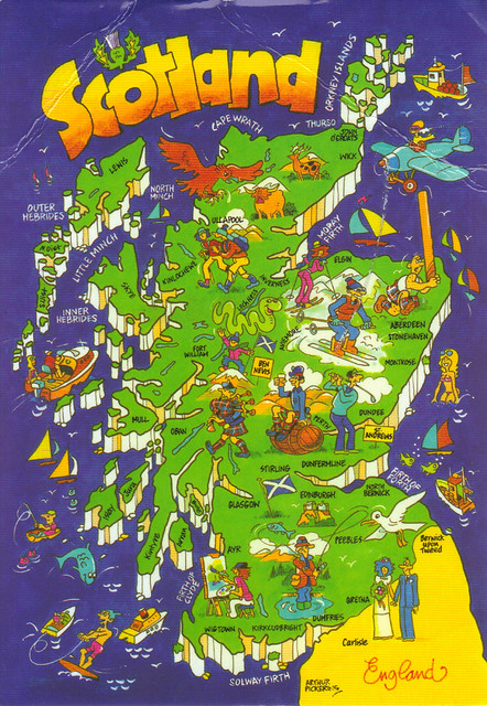 Scotland Map Postcard