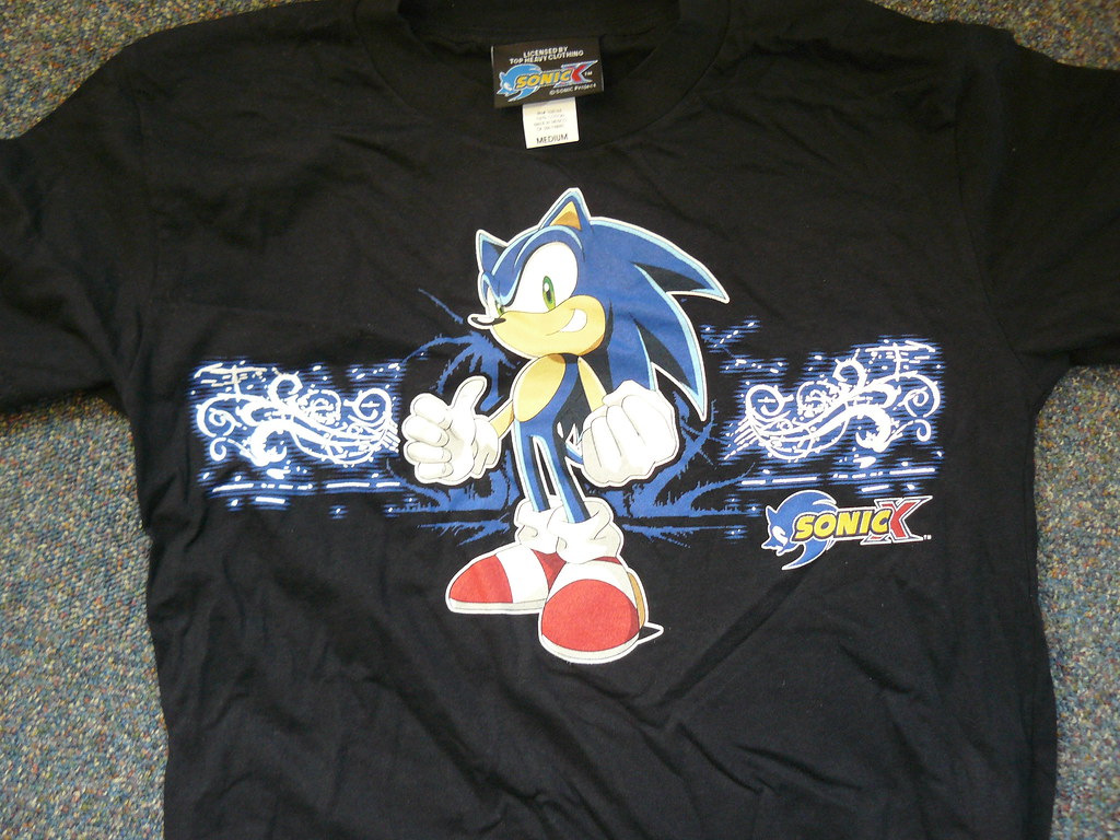 Sonic X T-Shirt - Sonic (Black, Blue Swirls) | Sonic X T-Shi… | Flickr