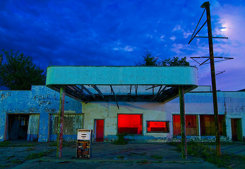 abandoned station night town ranger texas ghost gas service